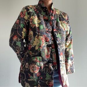 Chinese Style Padded Jacket in Floral Pattern